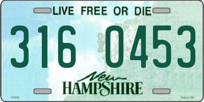 NH license plate 3160453