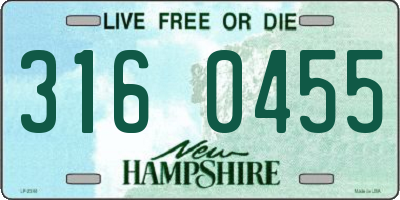 NH license plate 3160455
