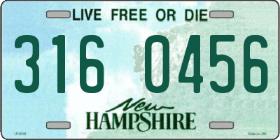 NH license plate 3160456