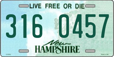 NH license plate 3160457