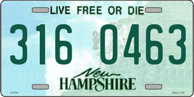 NH license plate 3160463