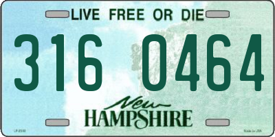 NH license plate 3160464