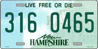 NH license plate 3160465