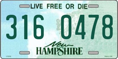NH license plate 3160478