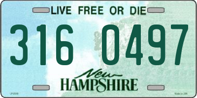 NH license plate 3160497