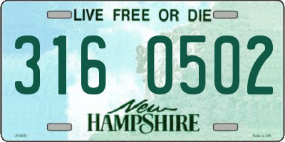 NH license plate 3160502
