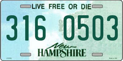 NH license plate 3160503