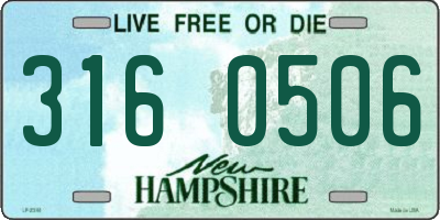 NH license plate 3160506
