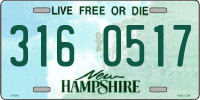 NH license plate 3160517