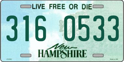NH license plate 3160533