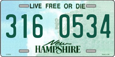 NH license plate 3160534