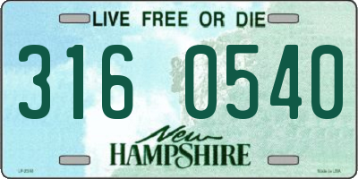 NH license plate 3160540