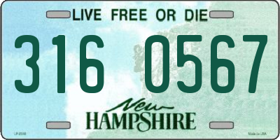 NH license plate 3160567