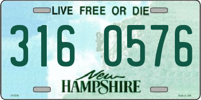 NH license plate 3160576