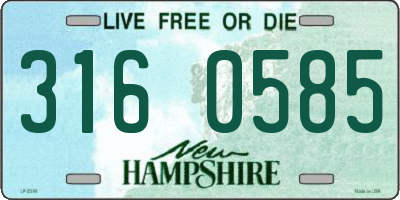 NH license plate 3160585