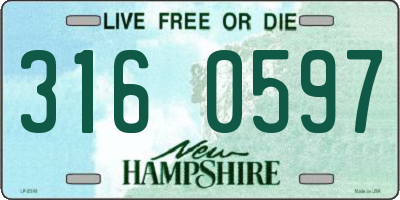 NH license plate 3160597