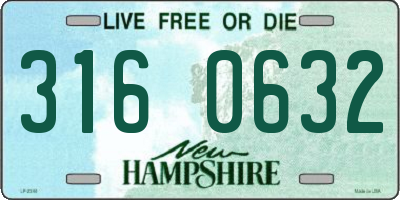 NH license plate 3160632