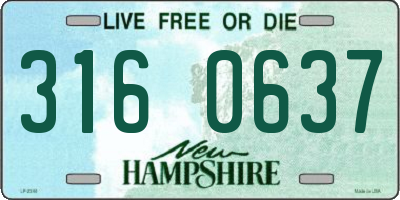 NH license plate 3160637