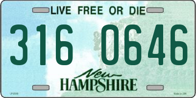 NH license plate 3160646