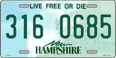 NH license plate 3160685