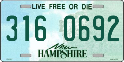 NH license plate 3160692