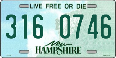 NH license plate 3160746