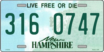 NH license plate 3160747