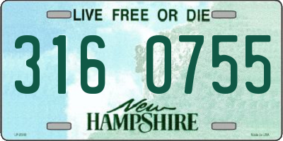 NH license plate 3160755