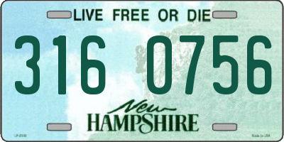 NH license plate 3160756