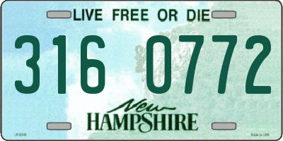 NH license plate 3160772