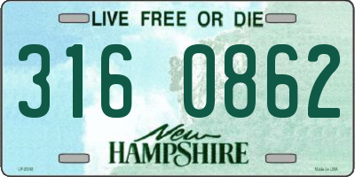 NH license plate 3160862