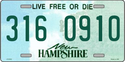 NH license plate 3160910