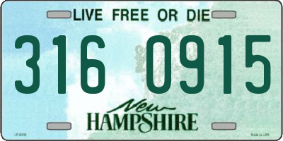 NH license plate 3160915