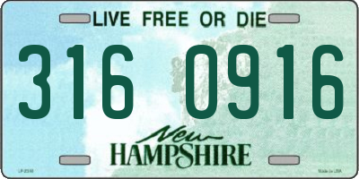 NH license plate 3160916