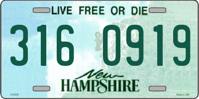 NH license plate 3160919