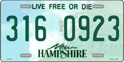 NH license plate 3160923