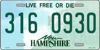 NH license plate 3160930