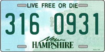 NH license plate 3160931