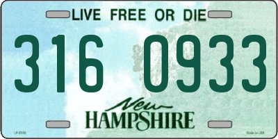 NH license plate 3160933