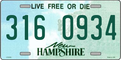 NH license plate 3160934