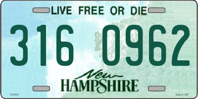 NH license plate 3160962
