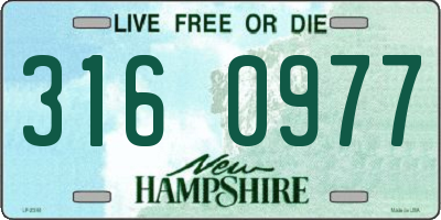 NH license plate 3160977