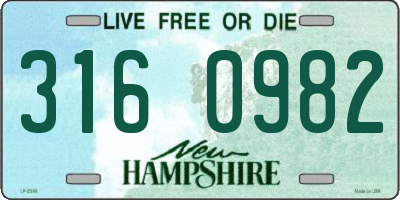 NH license plate 3160982