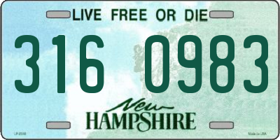 NH license plate 3160983