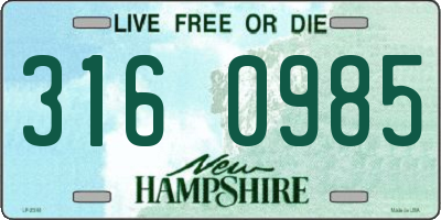 NH license plate 3160985