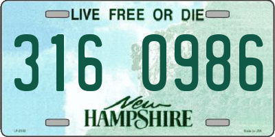 NH license plate 3160986