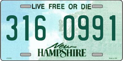 NH license plate 3160991