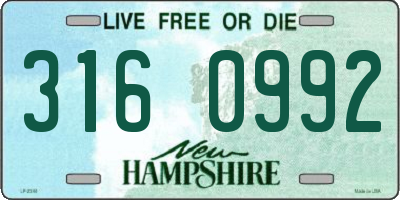 NH license plate 3160992