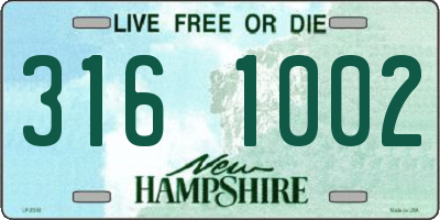 NH license plate 3161002