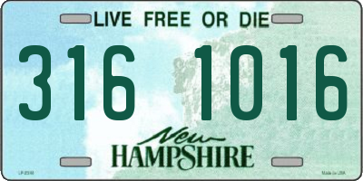 NH license plate 3161016